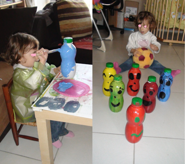 Jeu de quilles avec bouteilles de lait - Bricol et Carton